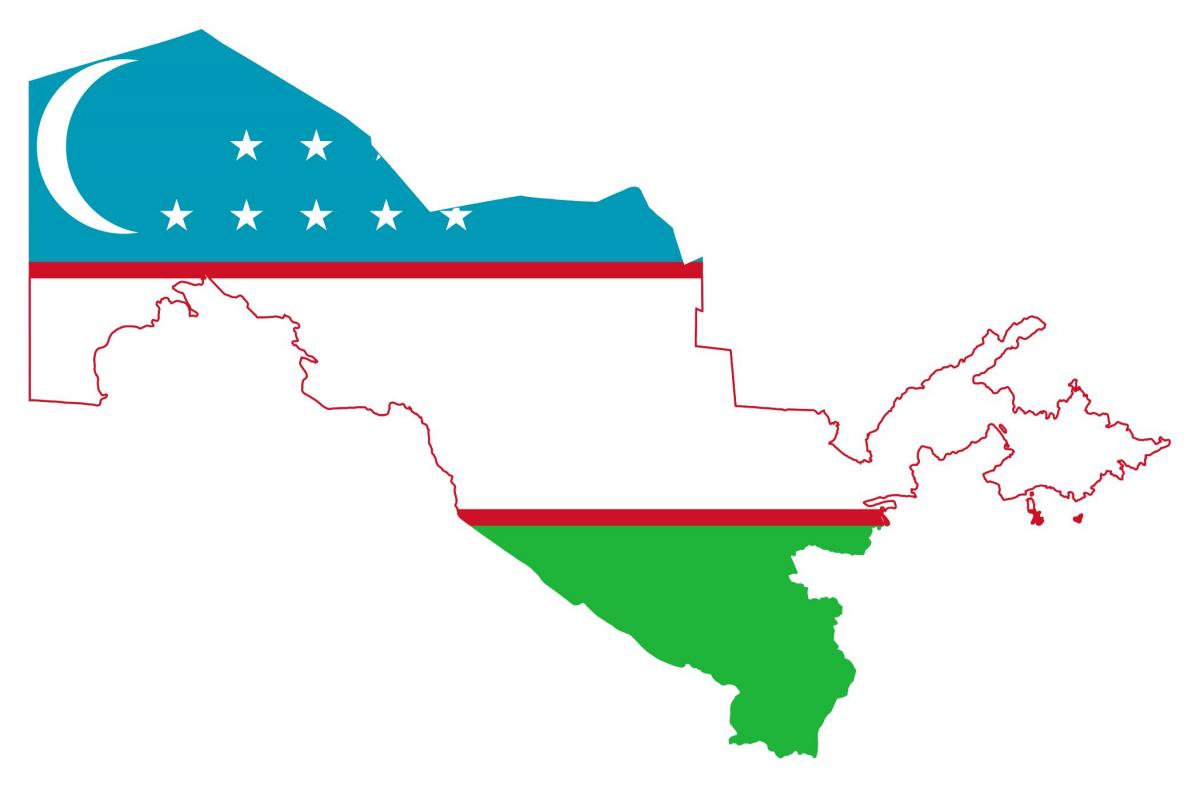 mapa ng Uzbekistan bandila 