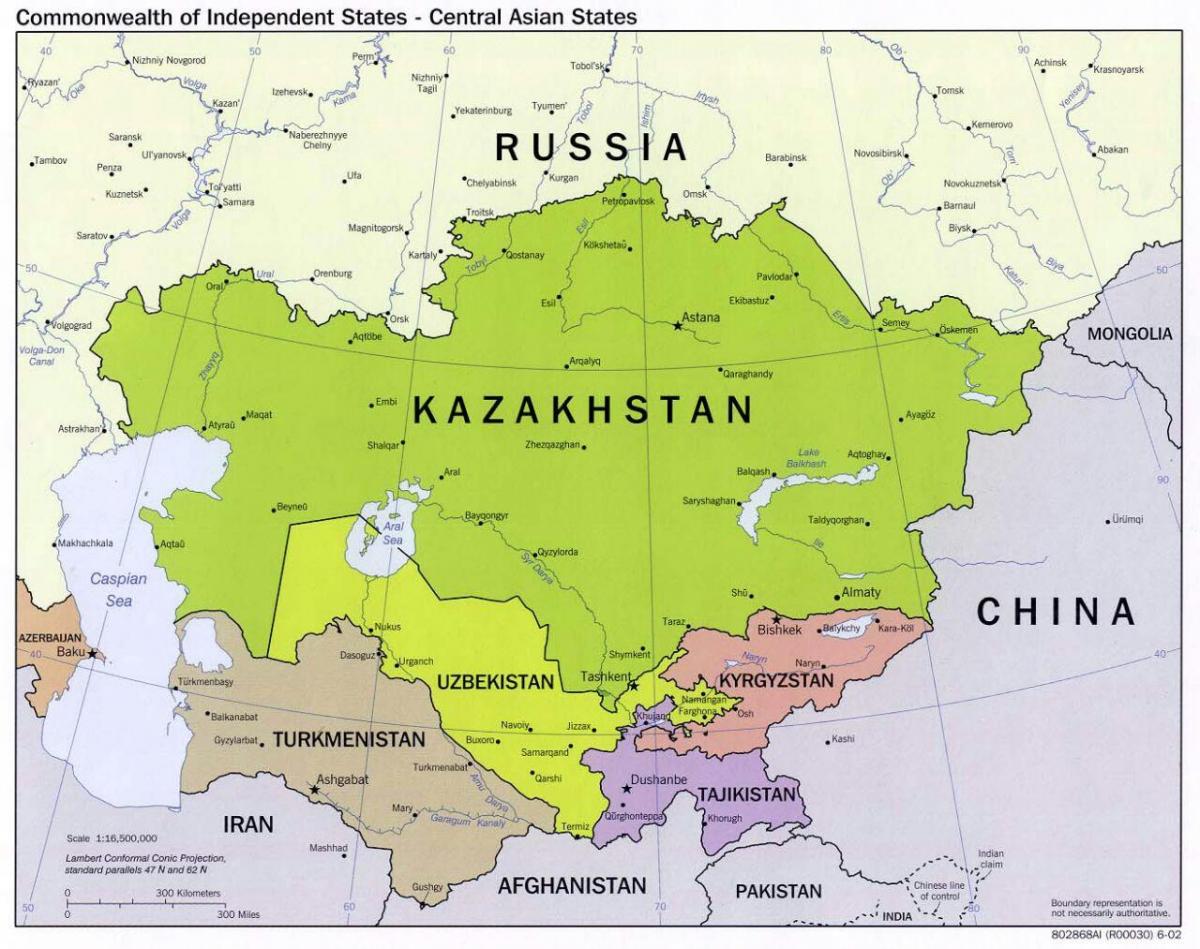 Uzbekistan sa russia mapa