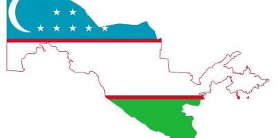 Mapa ng Uzbekistan bandila 