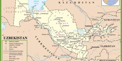 Mapa ng Uzbekistan pampulitika 